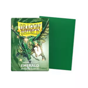 1 paquete de 60 fundas para cartas tamaño japonés mate esmeralda escudo dragón - Imagen 1 de 2