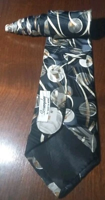 Screenplay By Martin Wong 58” Men’s Tie All Silk Geometric Abstract Design - Image 1 of 4
