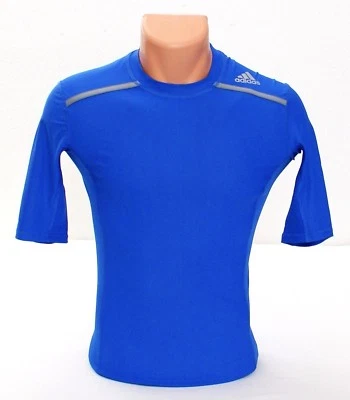 Camisa de compressão Adidas ClimaChill Techfit azul manga curta masculina nova com etiquetas - Imagem 1 de 4