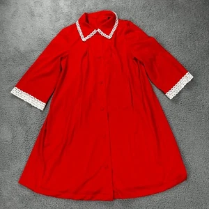 Vanity Fair Silky Nylon Nightgown Size 34 Vintage Salmon/Red-ish Color Pocket - Picture 1 of 12