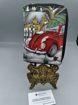 Anuschka Hippie Vacaciones Pintado a Mano Bloqueador RFID Muñequera Billetera Navidad  Foto 1 de 4