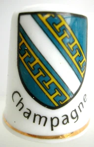 Dé à coudre Thimble - CHAMPAGNE BLASON ARMES ARMOIRIES - Imagen 1 de 1
