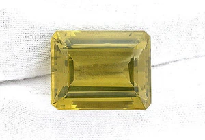 43,92 Karat Smaragd Achteck Brasilianischer Oro De Verde Citrin Edelstein EBS876 - Bild 1 von 1