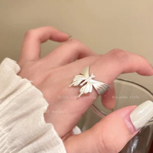 Lovely 925 Silver Butterfly Fashion Jewelry Ring For Womens Girl Adjustable Size - Bild 1 von 22
