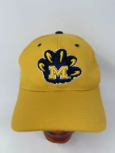 Vintage Michigan Wolverine Claw 7 5/8 Fitted Wool Zephyr Hat Yellow - Picture 1 of 6