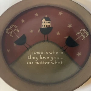 Vint Barbara Lloyd Primitive Round Plaque Resin “Home Is Where They Love You…” - Picture 1 of 8