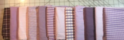 12 Men's assorted PURPLE shirt BACKS 100% cotton, Big Scraps of Fabric Quilting - Image 1 of 4