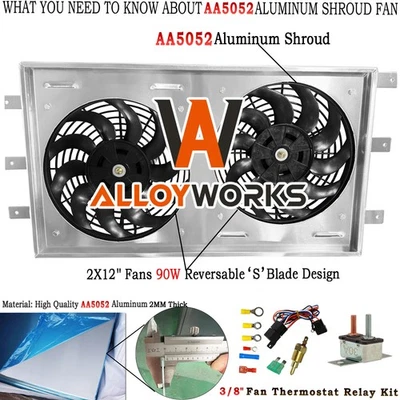 Aluminum Radiator+Shroud Fan For 88-94 Chevy S10 Blazer/GMC S15 Jimmy Sonoma — 第 1/4 张图片