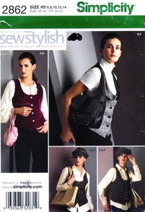 Wristlet Purse Tote Hat Vest Simplicity 2862 Sew Stylish UNUSED Sewing ©2008 - Picture 1 of 3