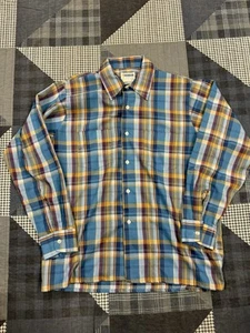 Vintage 60's-70's Sears Golden Key Plaid Long Sleeve Men's 16-16 1/2 Shirt Men L - Picture 1 of 6