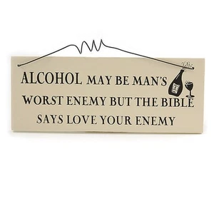 Alcohol Wine Party Good Mood Drink Quote Wooden Novelty Plaque Sign Gift - Picture 1 of 2