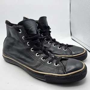 Converse All Star Leather Hi Top Mens Size 11 Black Casual Sneakers Athletic - Picture 1 of 15