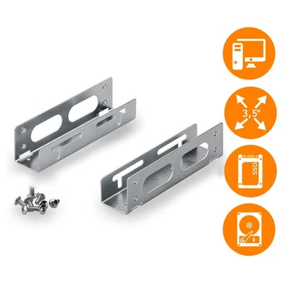 Rahmen Einbaurahmen Set von 5,25" HDD/SSD Schacht auf 3,5" Festplatte Schrauben - Bild 1 von 4