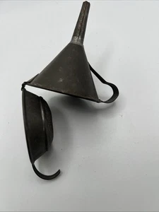 Antique Metal Funnel with Strainer Hand Made - Picture 1 of 12