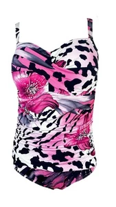 TOGS Extra Animal Print One Piece Size 16 Pink New - Picture 1 of 8