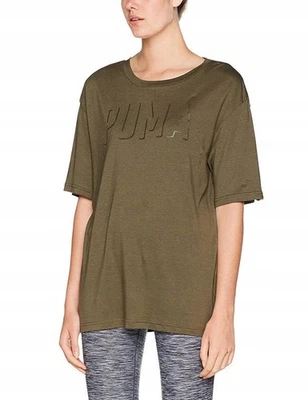 Camiseta para mujer PUMA Fusion manga corta alargada, verde oliva, M, 38 Foto 1 de 2