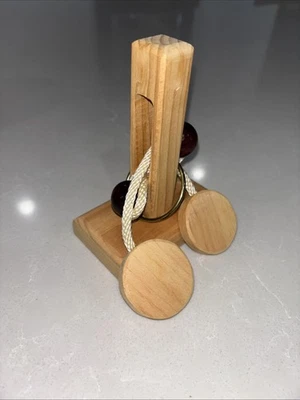 Wooden Rope and Ring Organic 3D IQ Brain Teaser Montessori Game Puzzle game - Image 1 of 4
