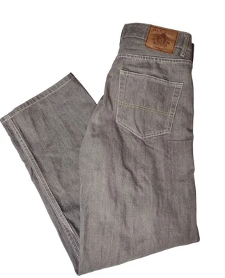 Pantalones de mezclilla relajados grises para hombre PJ Mark talla 34 x 32 pierna recta ropa de calle Foto 1 de 4