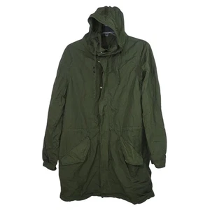 Vintage Alberto Aspesi Green Hooded Parka Utility Jacket Men Size L 46" Full Zip - Picture 1 of 10