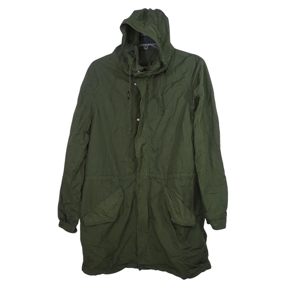 Vintage Alberto Aspesi Green Hooded Parka Utility Jacket Men Size L 46" Full Zip - Image 1 of 4