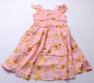 Antiguo Vestido Azul Marino Niñas Estampado Manga Acampanada Ajuste y Acampanado AC2 Rosa Grande (10/12) Foto 1 de 3