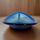Vintage  IKEA of Sweden  Hand Made  Cobalt Blue Mouth Blown Art Glass Wavy Bowl