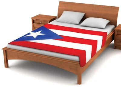 Fuzzy Flags™ Puerto Rico Flag Fleece Blanket 80" x 50" Oversized Travel Rican - Image 1 of 3