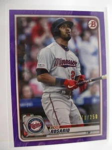 2020 Bowman Purple #49 Eddie Rosario TWINS /250 - Picture 1 of 2