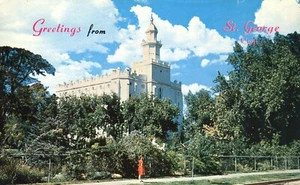 Greetings from St George Utah Latter Day Saints Temple Postcard - Picture 1 of 2