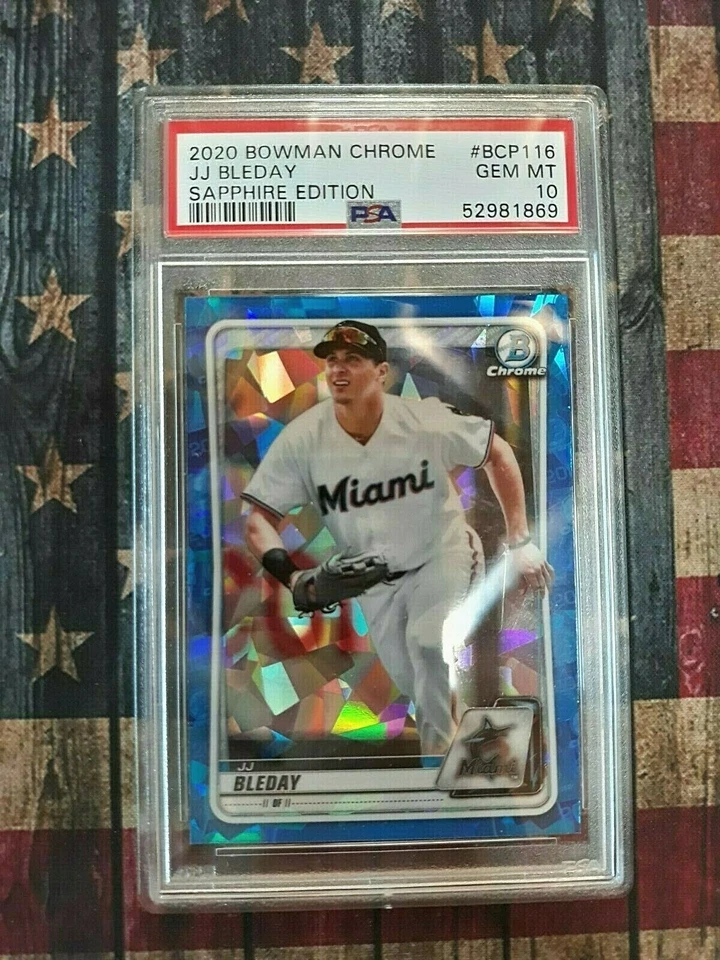 2020 BOWMAN CHROME PROSPECTS JJ BLEDAY #BCP116 SAPPHIRE REFRACTOR PSA 10 - Image 1 of 2