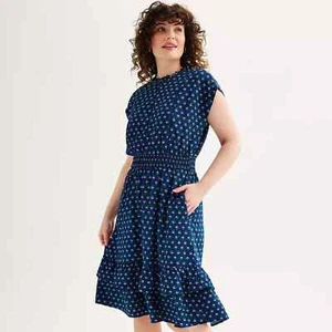 Women's Draper James Smocked Waist Ruffle Hem Dress XXL - Picture 1 of 7
