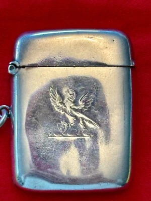 Antiguo estuche vesta de plata de ley, Birmingham, Inglaterra 1891 Foto 1 de 4