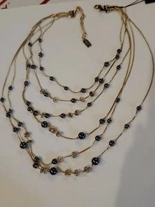 Kenneth Cole Gray Pearl Illusion Necklace NWT $68 - Picture 1 of 6