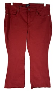 NYDJ Lift Tuck Technology Fringe Bottom Flared Leg Pants - Women's Size 16W -Red - Picture 1 of 15