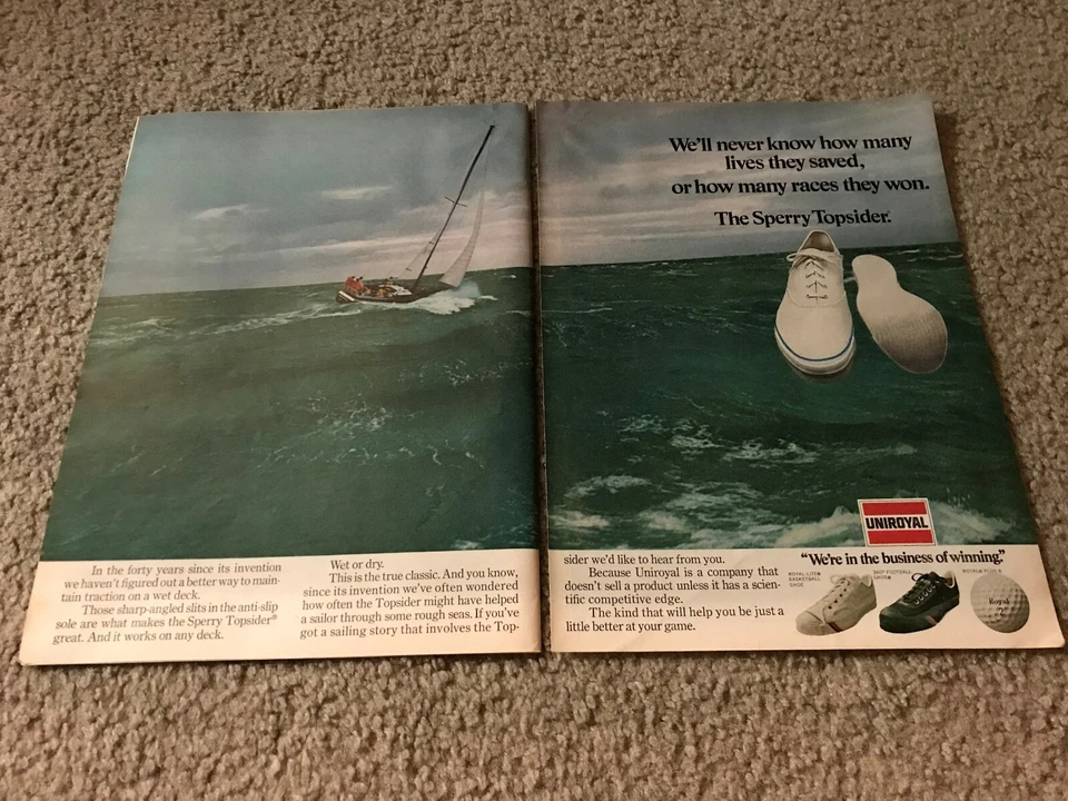 Vintage 1970s UNIROYAL ROYAL LITE Basketball Shoes Poster Print Ad 360 FOOTBALL - Image 1 of 1