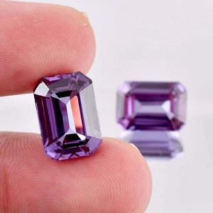 1 Pair 8x10 MM Natural Color Changing Alexandrite Radiant Loose Gem Certified - Picture 1 of 7