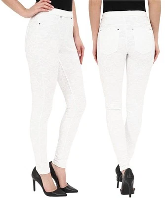 Legging tejido encaje elástico HUE U16490 blanco unido - $48 Foto 1 de 4