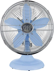 " 92608 12" Retro Table Fan with Light Blue Finish" - Picture 1 of 9