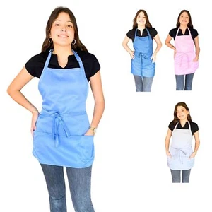 Waterproof Women's Aprons for Cooking Kitchen Bib Apron with Pockets - Picture 1 of 8
