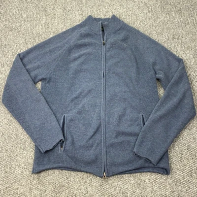 Vintage Eddie Bauer Sweater Mens XL Tall Blue Full Zip Cardigan Mock Neck Y2K - Image 1 of 4