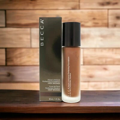 BECCA Aqua Luminous Perfecting Liquid Foundation Deep Bronze 1oz - NIB AUTHENTIC - Image 1 of 3
