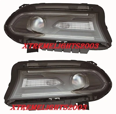 DODGE CHARGER 2015-2016 PROJECTOR HEADLIGHTS HEAD LIGHTS LAMPS LEFT RIGHT PAIR - Image 1 of 2