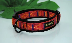 Halsband 4cm Rot auf schwarz, Indianer Gr.M-L Bulldogge Boxer Husky Labrador - Bild 1 von 4