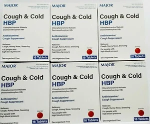 Major Cough & Cold HBP 16ct/each (Compare to Coricidin HBP) Pack of 6 EXP 03/27 - Picture 1 of 3
