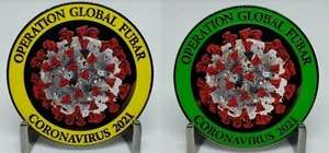 JUEGO DE 2 - 2021 Operación Global FUBAR Challenge Moneda Duradero Clusterfuck Virus - Imagen 1 de 2