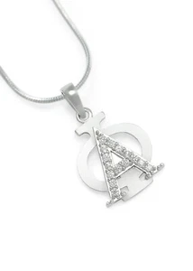 Collar con insignia de plata de ley Alpha Phi con circonitas - Imagen 1 de 1