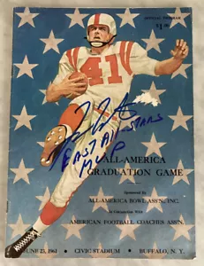 FRAN TARKENTON AUTOGRAPH SIGNED 1961 ALL-AMERICA COLLEGE GAME PROGRAM JSA HOF - Picture 1 of 5