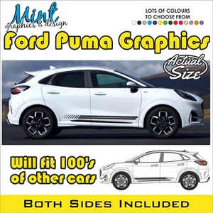 para adaptarse a las calcomanías deportivas a rayas laterales Ford Puma ST Line pegatinas gráficos SIN P&P 011 - Imagen 1 de 4