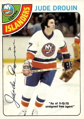 Jude Drouin - Signed 1978-79 O-Pee-Chee Card #93 - Image 1 of 2