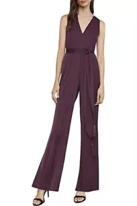 $298 BCBG MAX AZRIA CAHYA Designer Tie WAIST VENETIAN Rose ROMPER Jumpsuit M - Picture 1 of 6